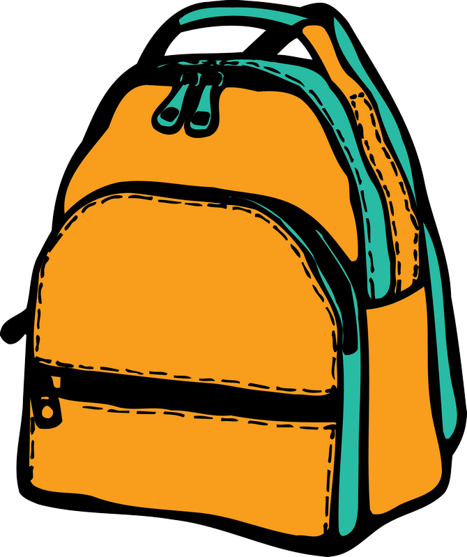 Open Backpack Clipart - Book Bags Png (670x799)