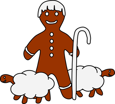 Gingerbread Man, Nativity - Gingerbread Man Human (377x340)