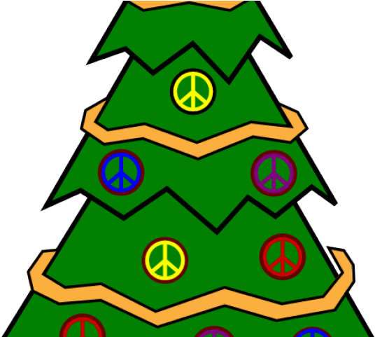 Christmas Tree Clipart Book - Drapeau Peace And Love (640x480)