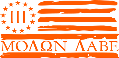 Molon Labe Three Percenter Distressed American Flag - Single Euro Payments Area (400x400)