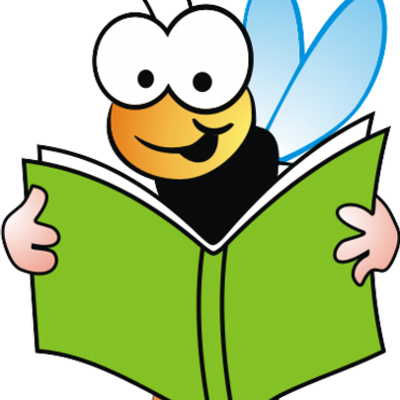 Buzzing Books - Reading Bee Clipart (400x400)