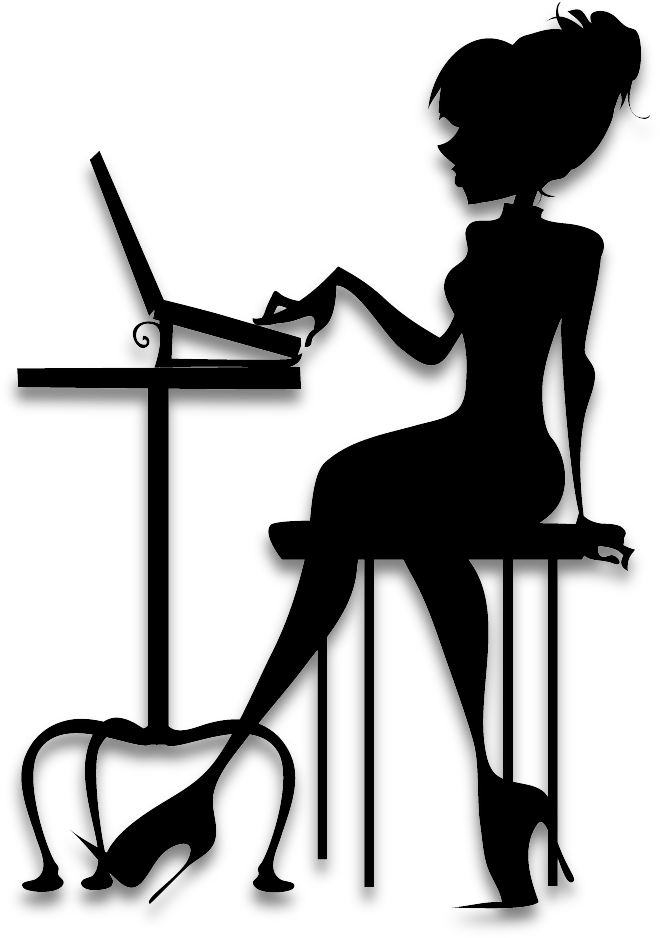 He Walked Away Today - Girl On Computer Silhouette (689x962)