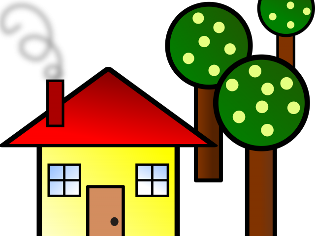 Trees Clipart House - House Shapes Clip Art (640x480)