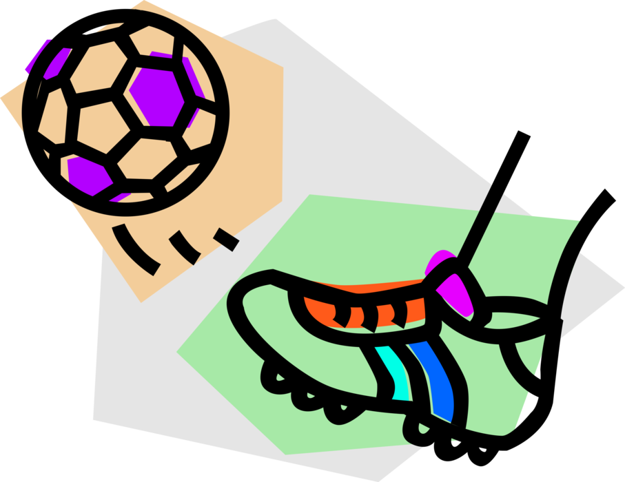 Vector Illustration Of Sport Of Soccer Football With - Cartoon Football Boot (907x700)