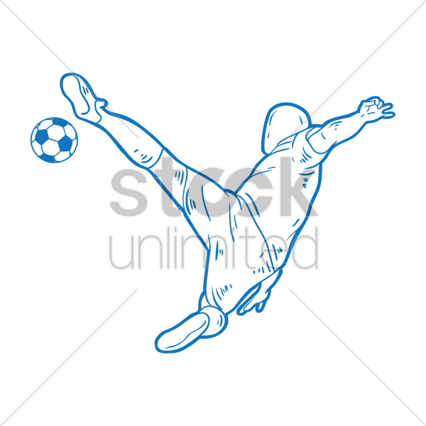 Banner Free Kick Drawing At Getdrawings Com Free For - Draw A Soccer Player Doing (600x600)