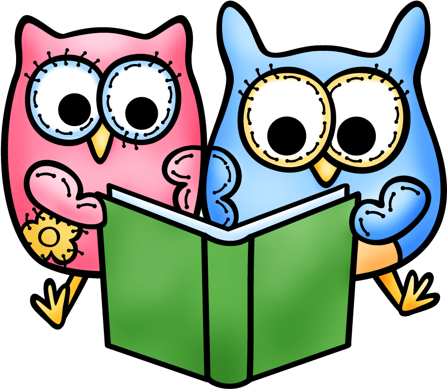 Owls Reading - Read With A Buddy - (953x844) Png Clipart Download