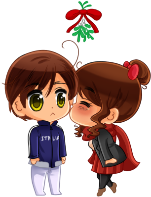 Mistletoe Otp By Samelodii On Deviantart - Mistletoe Kiss Animated (400x400)