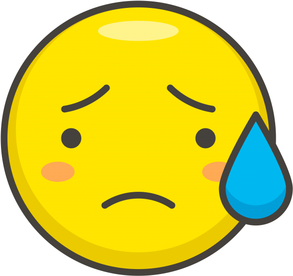 Sad But Relieved Face Emoji - Smiley (866x650)