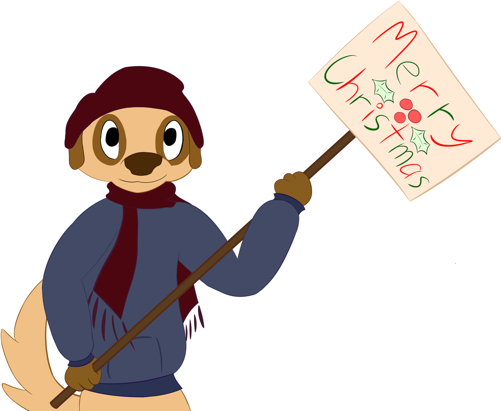 Bruno Wishes You All Merry Christmas - Cartoon (2048x2048)