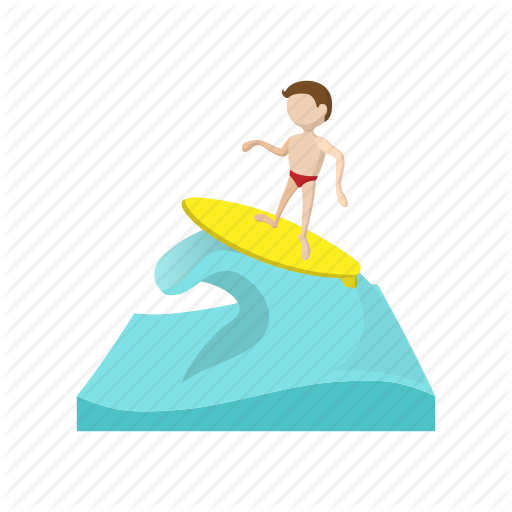 Cartoon Surfer - Surfing (512x512)