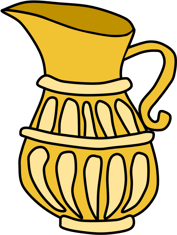 Jug Of Oil, Hanukkah, Yellow, Gold - Illustration (816x1056)