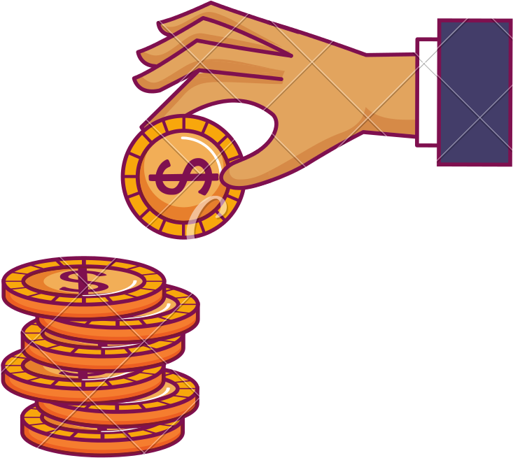 Hand With Coin Money Isolated Icon - Donation (800x800)