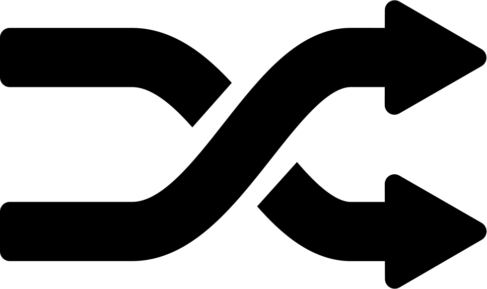 Shuffle Crossing Arrows Comments - Crossing Arrows White Icon (981x582)
