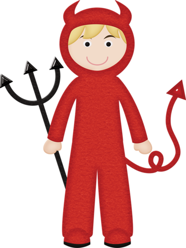 Devil Costume, Halloween Clipart, Halloween Costumes, - Cartoon (375x500)