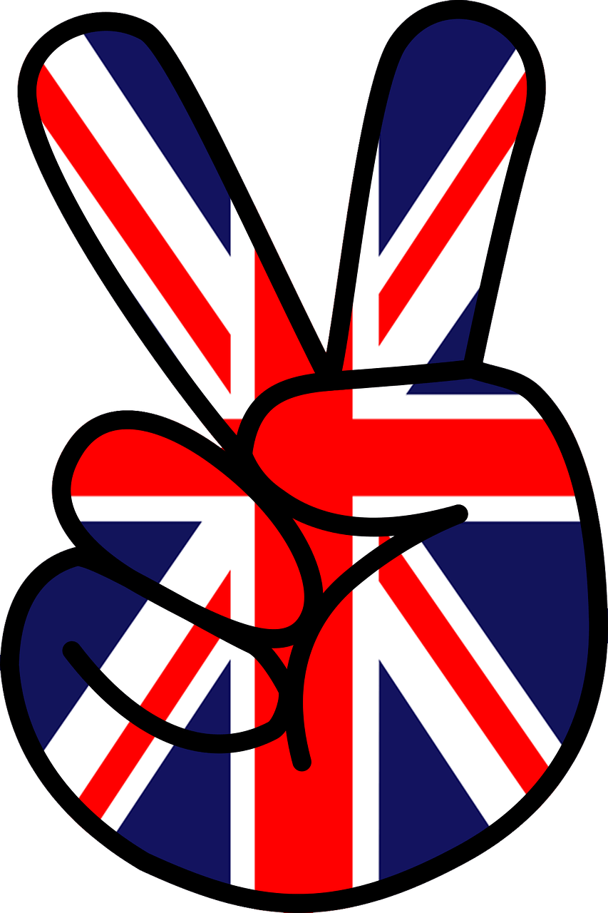 V Finger Sign - United Kingdom Flag (853x1280)