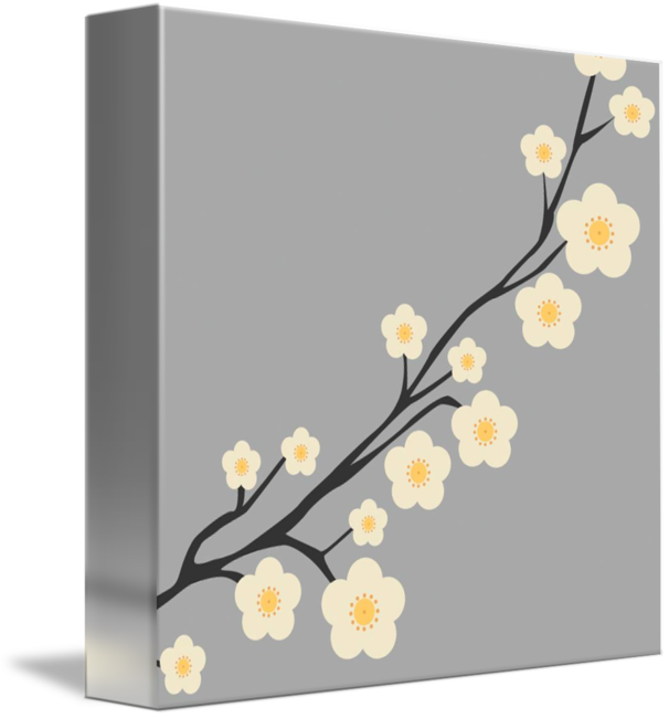 Gray Flowers By Holly Fowler - Cherry Blossom (606x650)