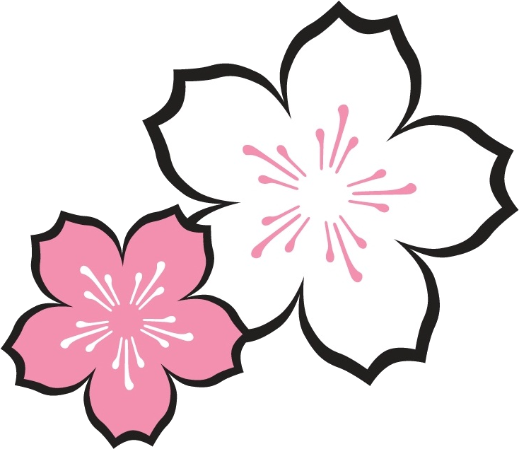 Flor De Cerezo [logo] Más Cherry - Sakura Flower Drawing Easy - (748x653)  Png Clipart Download