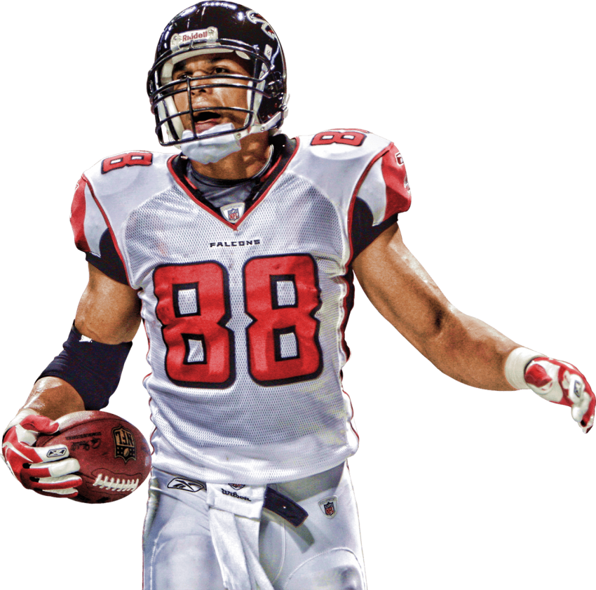 Free Png Download Former 88 Atlanta Falcons Tony Gonzalez - Tony Gonzalez Falcons Png (850x841)