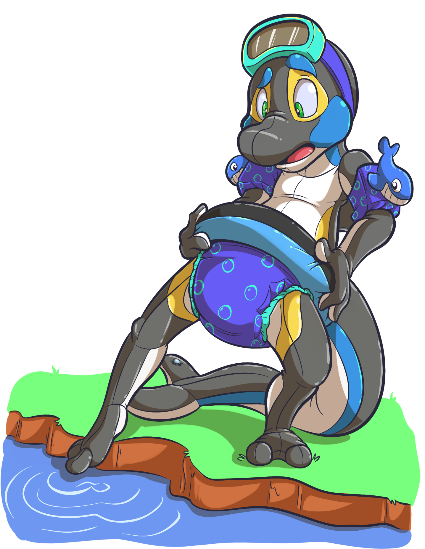 Taking A Dip - Cartoon (1530x1920)