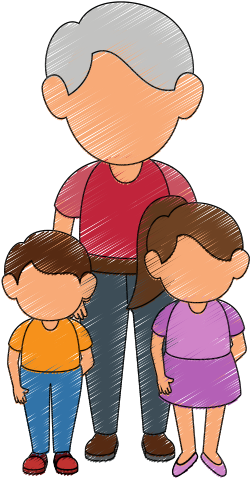 Grandchildren And Icons By Canva - Cartoon (550x550)