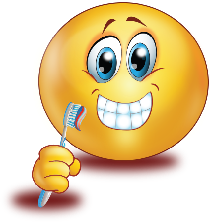 Teeth Brush Before Sleep Smiley Emoji Sticker - Smiley Brushing Teeth (512x512)