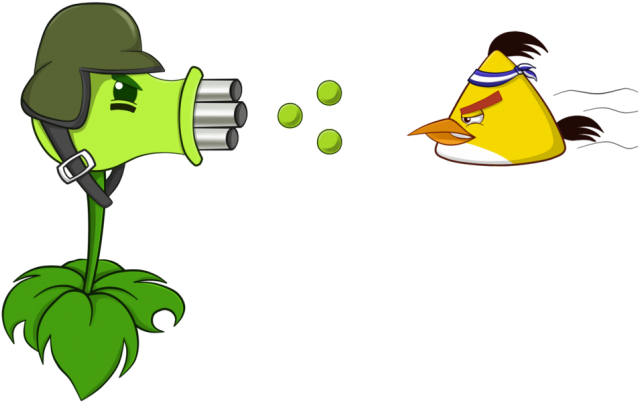 Plants Vs Zombies Clipart Cartoon - Zombie Vs Plants Angry Birds (640x480)