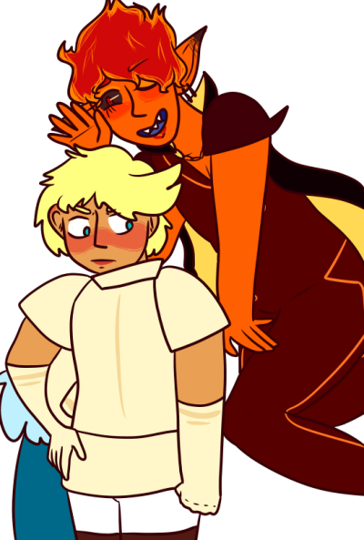 *knight Voice* Stupid Sexy Fire Spirit And His Stupid - Cartoon (400x593)