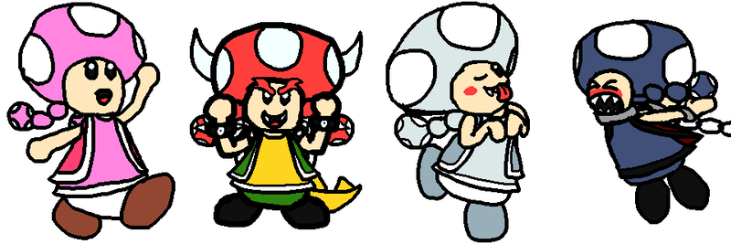 [fan Art] Bowsette And Company By Josephinelithius - Cartoon (800x267)