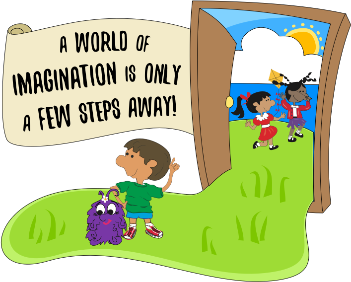 A World Of Imagination Is Only A Few Steps Away - Cartoon (720x572)