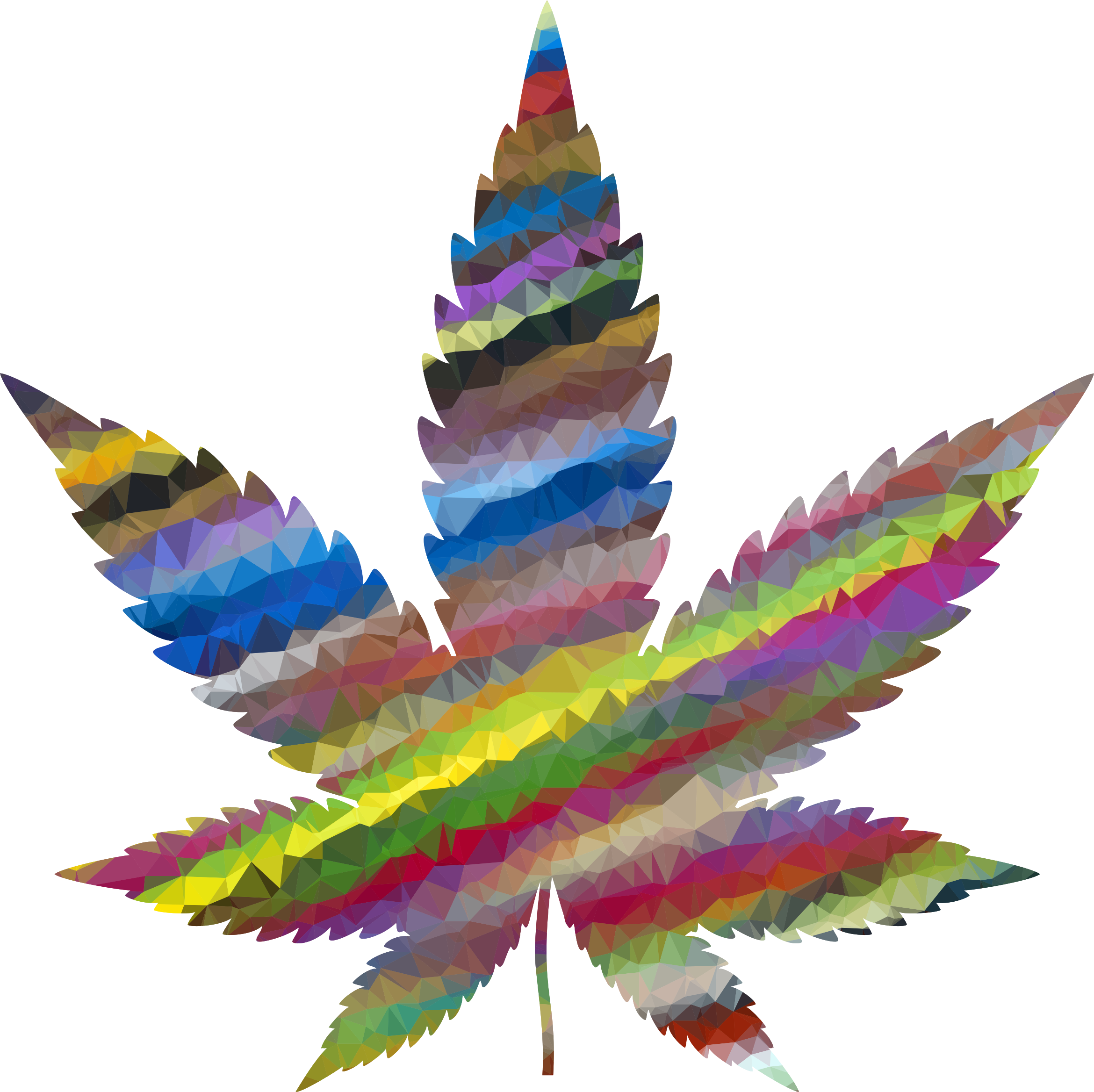 Poly Prismatic Marijuana Leaf - Cannabis Silhouette (2340x2336)