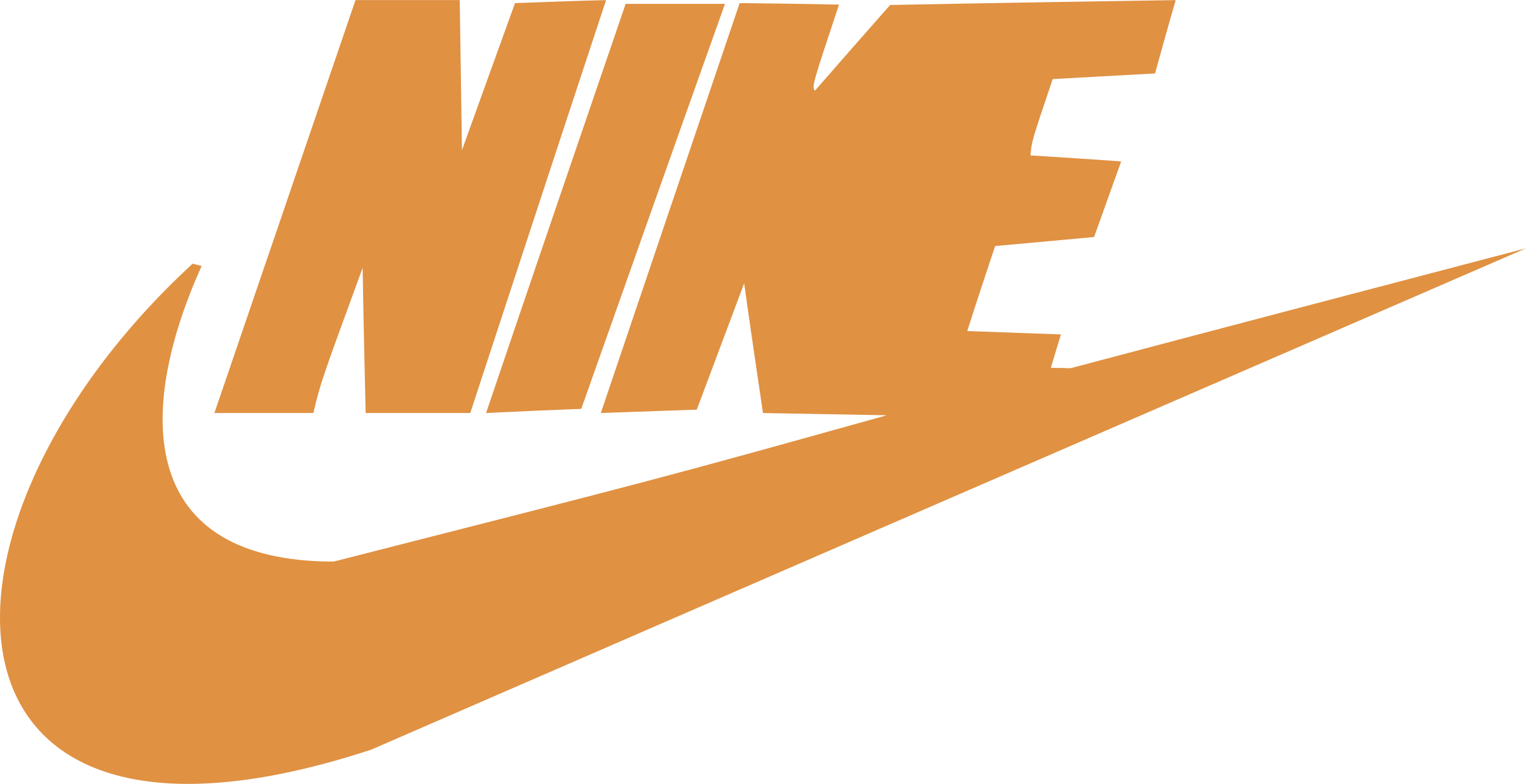 2400 X 1234 5 - Nike Logo Png Orange (2400x1234)