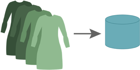 Dresses On The Left, Arrow In The Middle, Database - Illustration (500x271)
