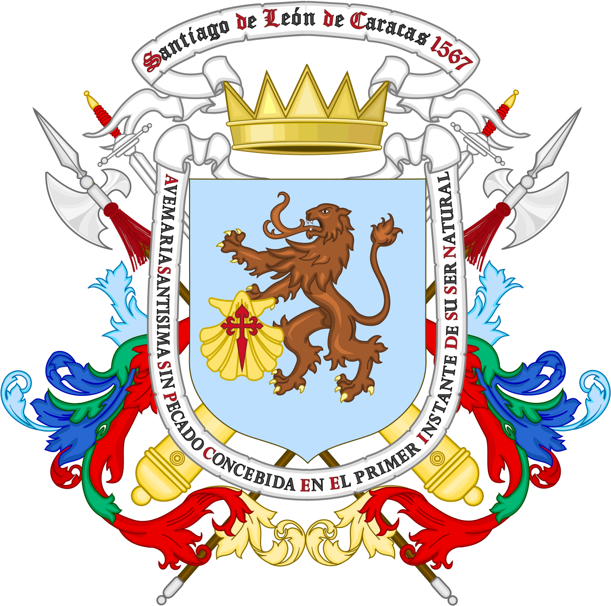 Coat Of Arms Of Caracas - Evolucion Del Escudo De Venezuela (1234x1226)