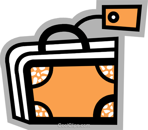 Suitcase With Tag Royalty Free Vector Clip Art Illustration - Tag De Viagem Png (480x422)