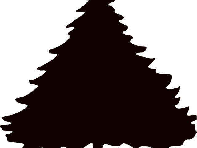 Fir Tree Clipart 2d Paper - Black Christmas Tree Png (640x480)