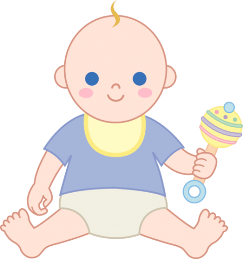 Free Png Download Cartoon Baby Boy Clipart Png Photo - Baby With Rattle Clipart (480x511)