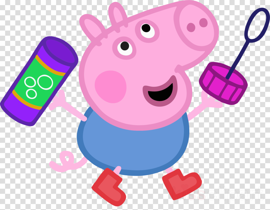 Peppa Pig George Png Clipart George Pig Daddy Pig - Blue Contact Lens Png (900x700)