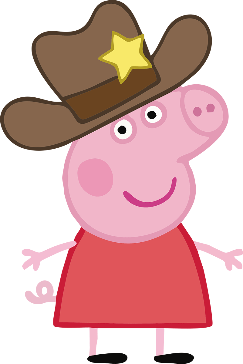 Peppa Pig Clip Art Transparent - Peppa Pig With Cowboy Hat (801x1200)