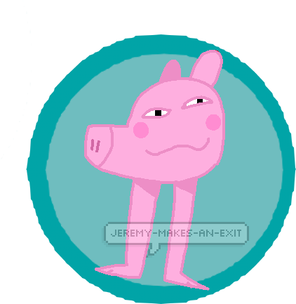 Peppa Pig By Jeremy Makes An Exit - Cartoon (478x482)