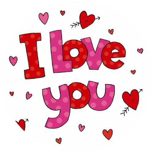 500 X 500 3 - Love You Words Transparent (500x500)