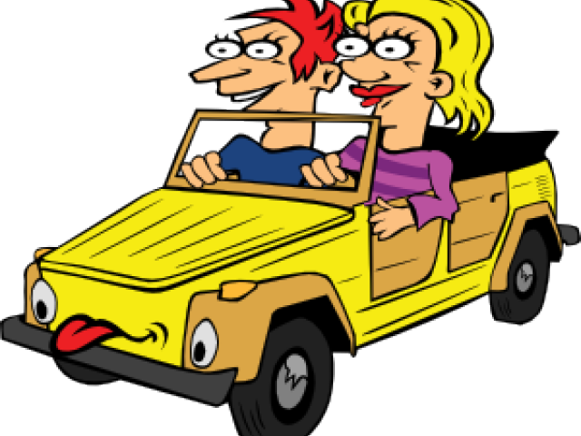 Driving Clipart Two Person - Driving Cartoon (640x480)