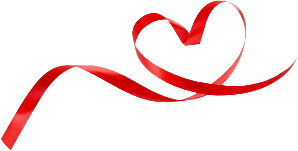 Red Heart Ribbon Png (1024x640)