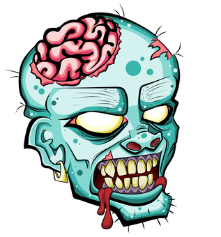 Zombie Head Clipart (350x350)