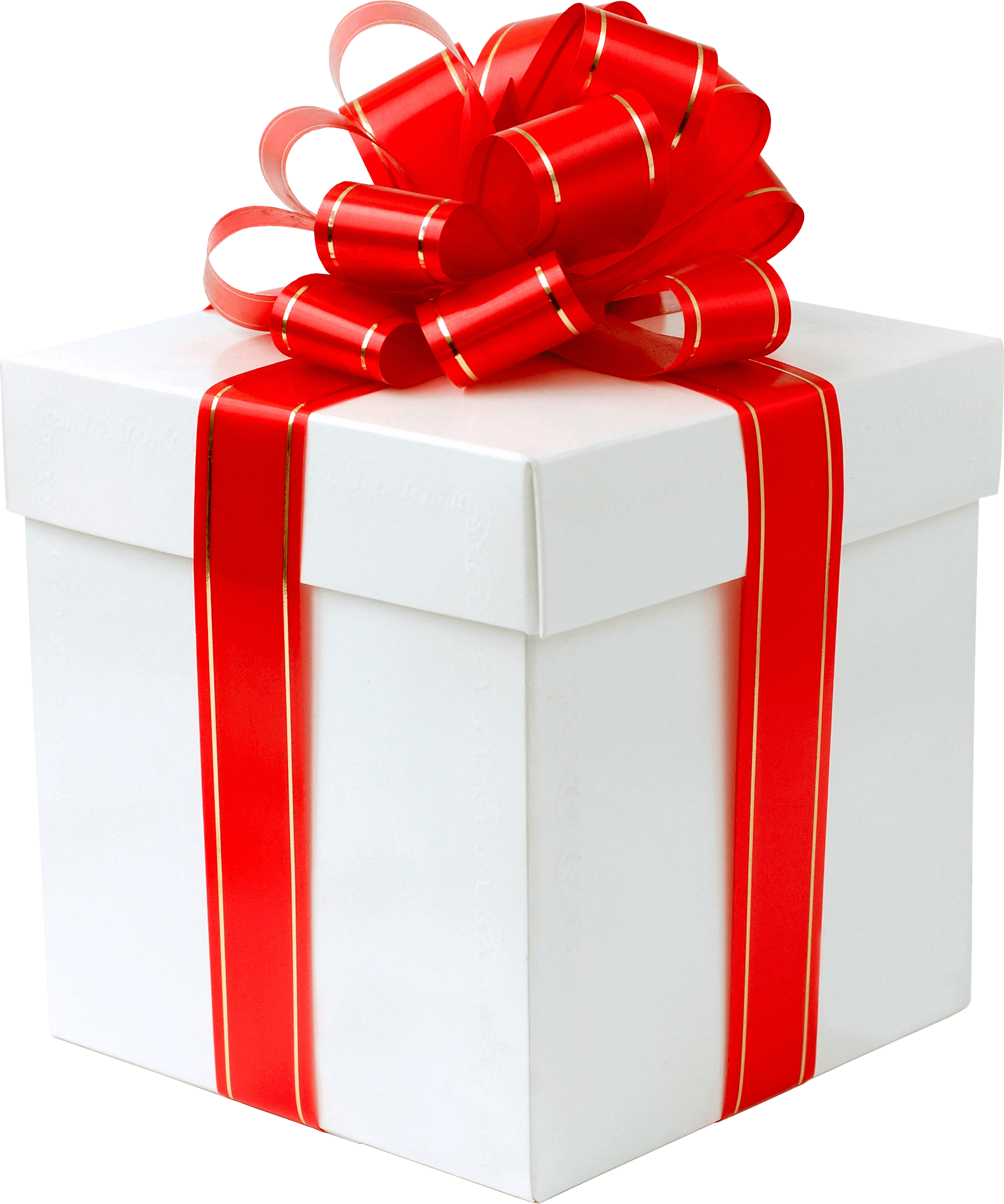 Gold Red Ribbon Gift - Gift Box Png (2310x2770)