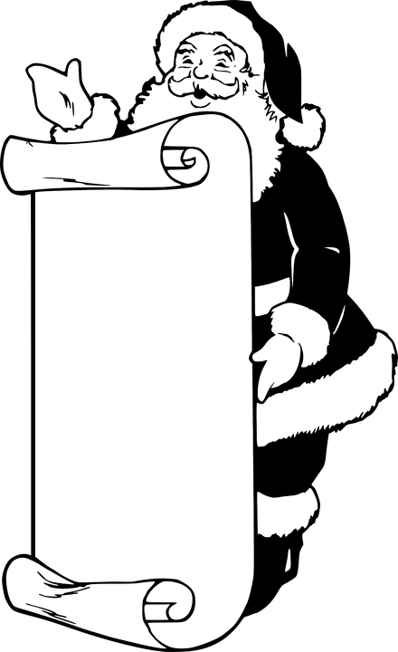 Download Santa Claus Board Transparent Png - Letters To Santa Coloring Pages (440x720)