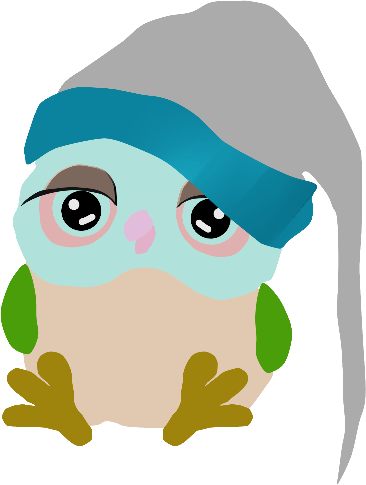 Clip Art Owl Sleep (1537x1983)