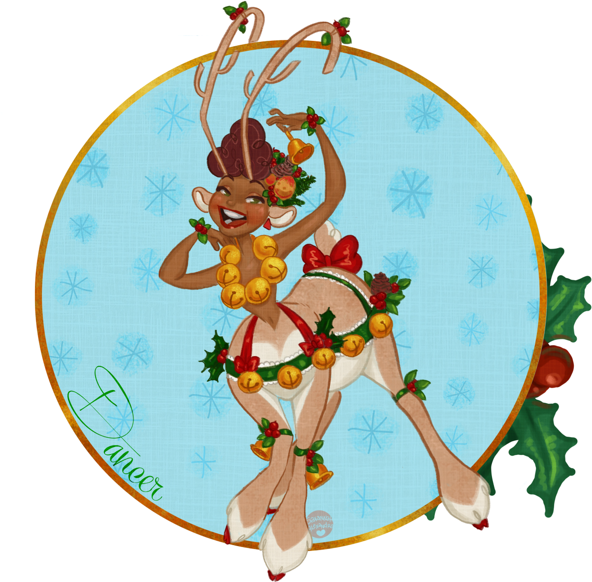 • Christmas Reindeer Santa Festive Vintage Holidays - Reindeer Pin Up (1280x1202)