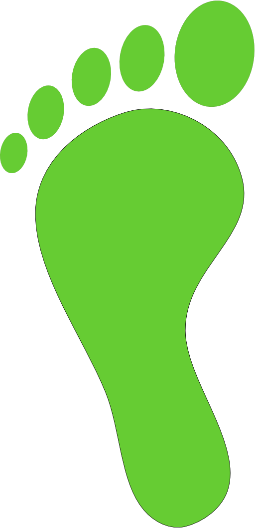 Clipart Green Foot Print 512x - صورة خطوات قدم (512x1058)