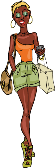 Cartoon African American Woman Beautiful Women Wearing - Pretty African American Woman Clipart (567x567)