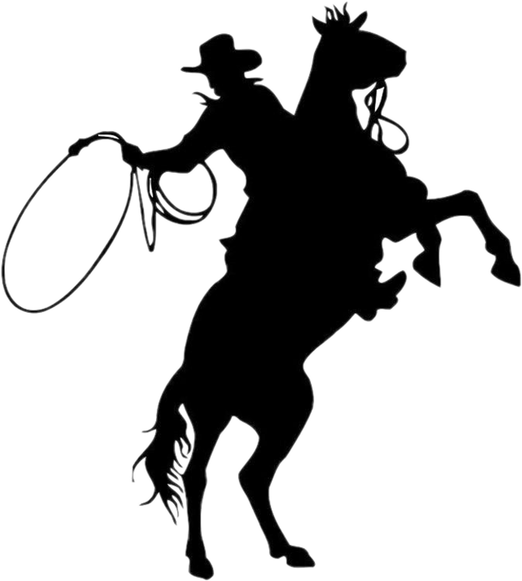 Cowboy Sticker - Cowboy On Bucking Horse (1024x1139)